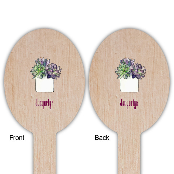 Cactus Wooden Food Pick - Oval - Double Sided - Front & Back