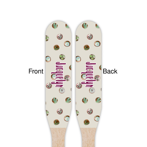 Cactus Wooden Food Pick - Paddle - Double Sided - Front & Back
