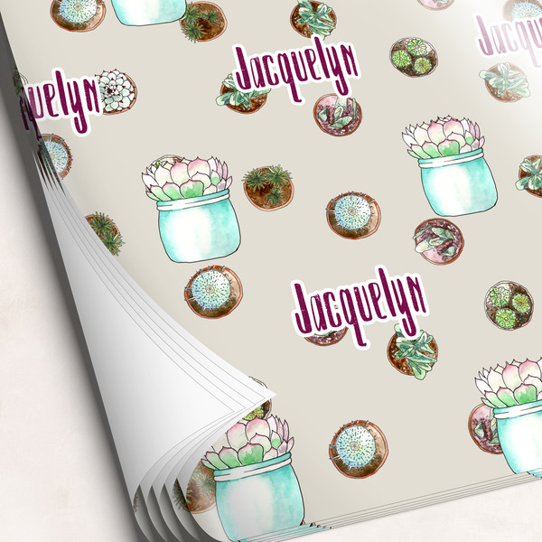 Custom Cactus Wrapping Paper Sheets - Single-Sided - 20" x 28" (Personalized)