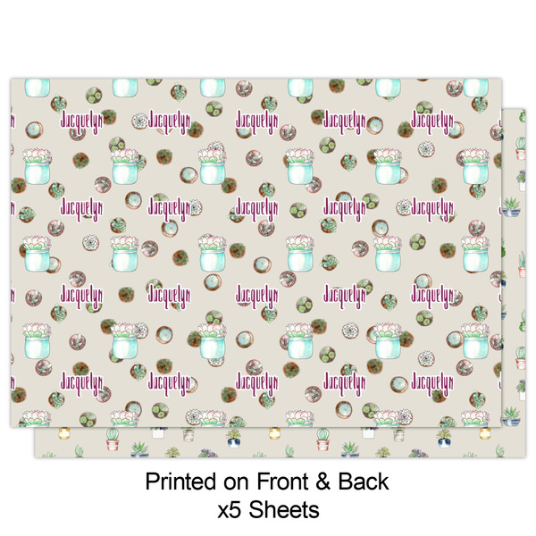 Cactus Wrapping Paper Sheet - Double Sided - Front
