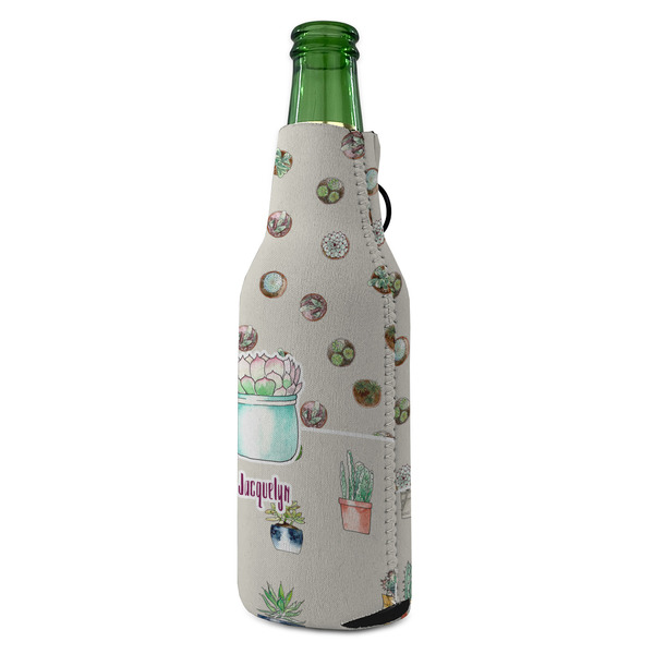 Cactus Zipper Bottle Cooler - ANGLE (bottle)