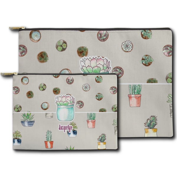 Cactus Zippered Pouches - Size Comparison