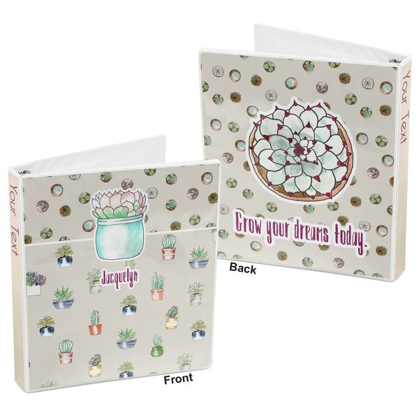 Succulents 3-Ring Binder Front and Back