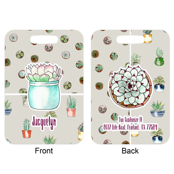 Succulents Aluminum Luggage Tag (Front + Back)
