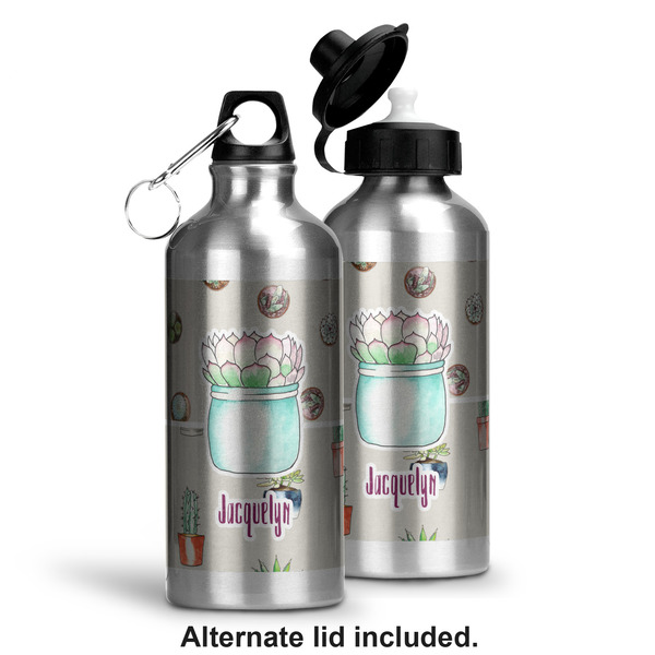 Succulents Aluminum Water Bottle - Alternate lid options