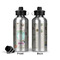 Succulents Aluminum Water Bottle - Front and Back