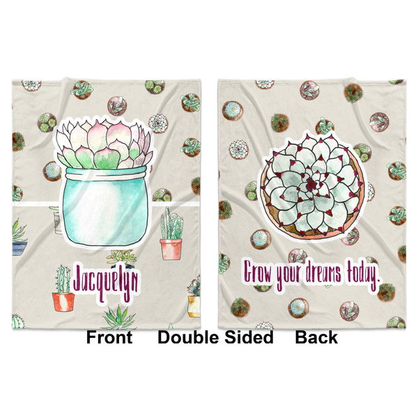 Succulents Baby Blanket (Double Sided - Printed Front and Back)