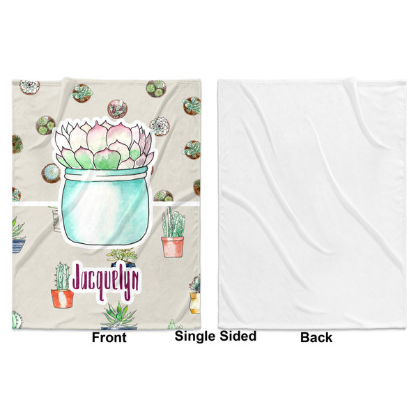 Succulents Baby Blanket (Single Sided - Printed Front, White Back)