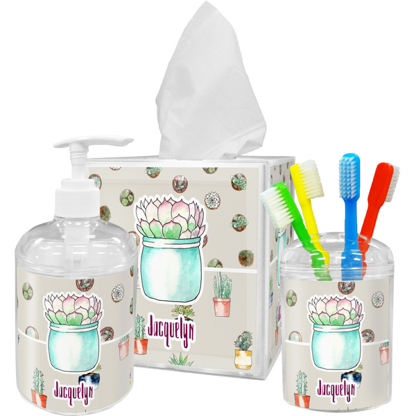 Succulents Bathroom Accessories Set (Personalized)