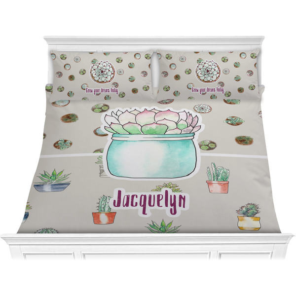 Custom Cactus Comforter Set - King (Personalized)