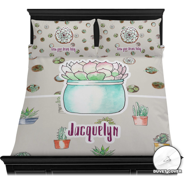 Succulents Bedding Set (Queen) - Duvet