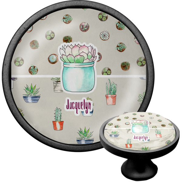 Custom Cactus Cabinet Knob (Black) (Personalized)