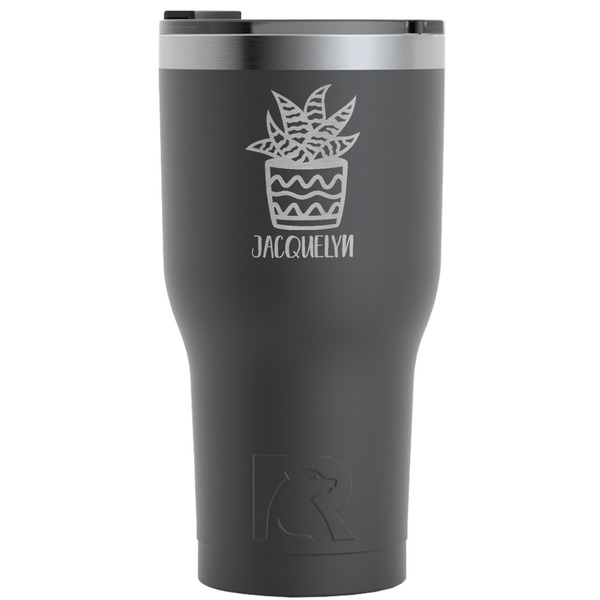Custom Cactus RTIC Tumbler - Black - Engraved Front (Personalized)