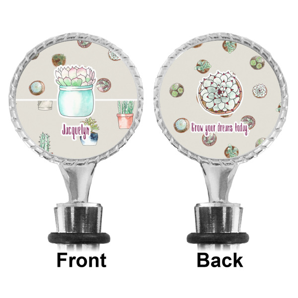 Succulents Bottle Stopper - Front and Back