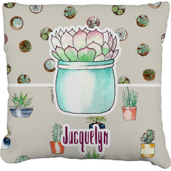 Cactus Faux-Linen Throw Pillow 18" (Personalized)