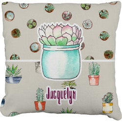 Cactus Faux-Linen Throw Pillow 20" (Personalized)