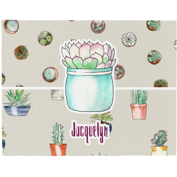 Custom Cactus Woven Fabric Placemat - Twill w/ Name or Text