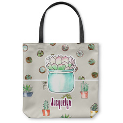 Cactus Canvas Tote Bag - Large - 18"x18" (Personalized)