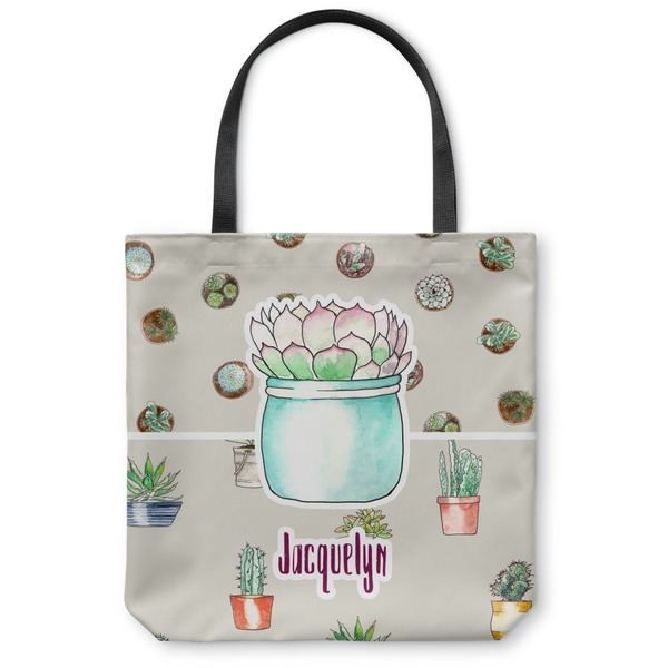 Custom Cactus Canvas Tote Bag - Medium - 16"x16" (Personalized)