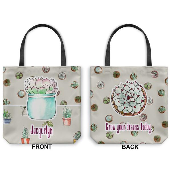 Succulents Canvas Tote - Front and Back