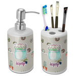 Cactus Ceramic Bathroom Accessories Set (Personalized)