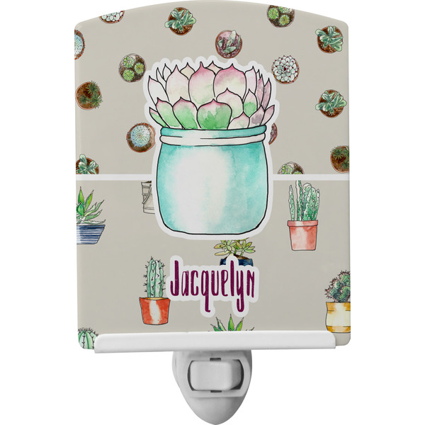 Custom Cactus Ceramic Night Light (Personalized)