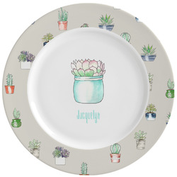 Cactus Ceramic Dinner Plates (Set of 4) (Personalized)