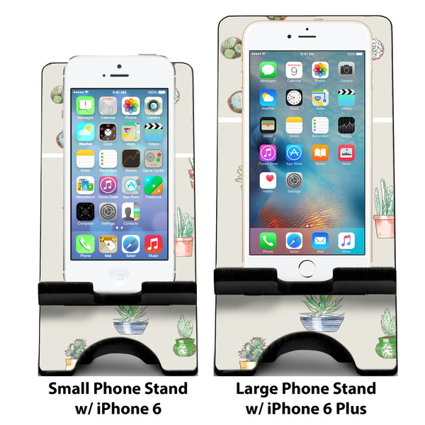 Succulents Compare Phone Stand Sizes - with iPhones
