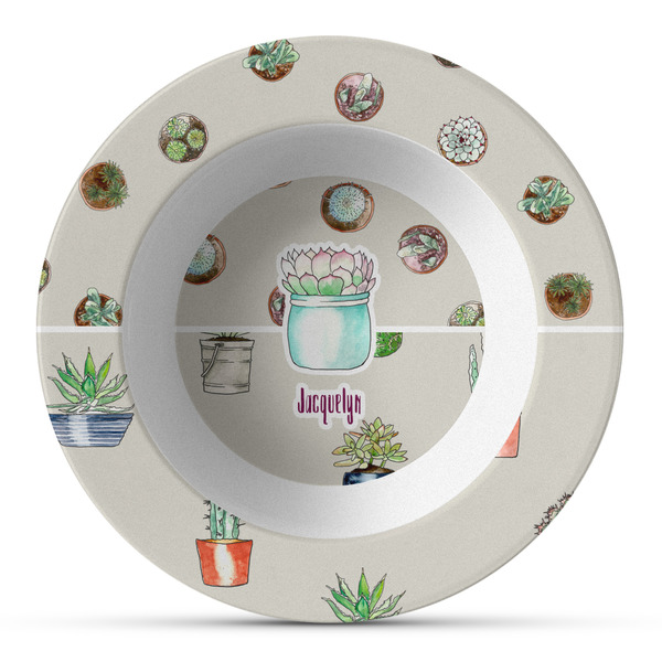 Custom Cactus Plastic Bowl - Microwave Safe - Composite Polymer (Personalized)