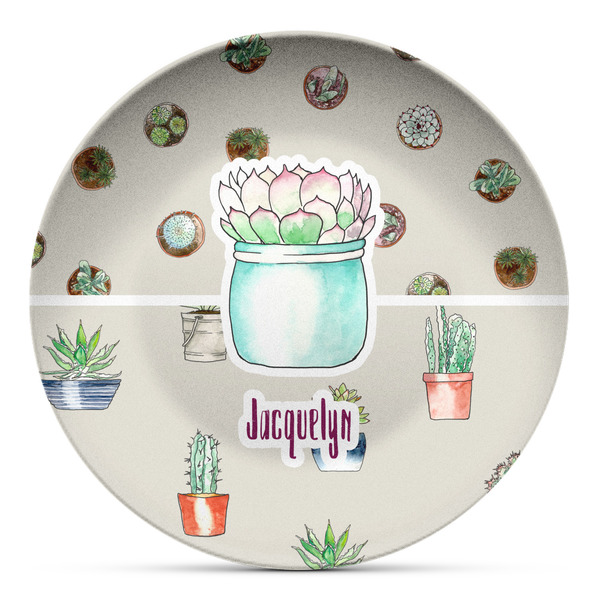 Custom Cactus Microwave Safe Plastic Plate - Composite Polymer (Personalized)