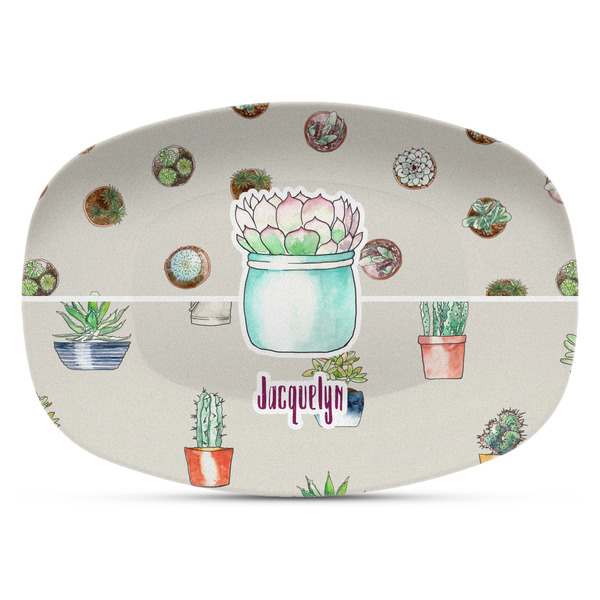 Custom Cactus Plastic Platter - Microwave & Oven Safe Composite Polymer (Personalized)