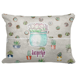 Cactus Decorative Baby Pillowcase - 16"x12" (Personalized)