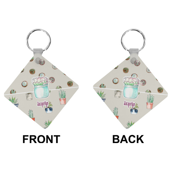 Succulents Diamond Keychain (Front + Back)