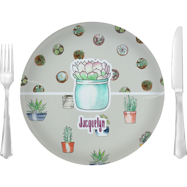 Custom Cactus Glass Lunch / Dinner Plate 10" (Personalized)