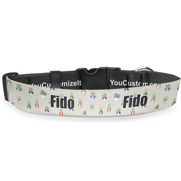 Custom Cactus Deluxe Dog Collar - Large (13" to 21") (Personalized)