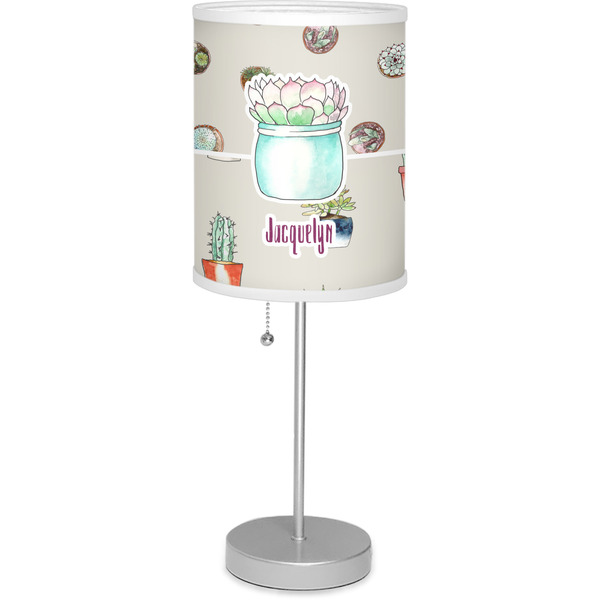 Custom Cactus 7" Drum Lamp with Shade Linen (Personalized)