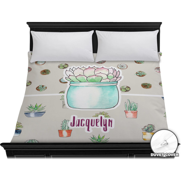 Custom Cactus Duvet Cover - King (Personalized)