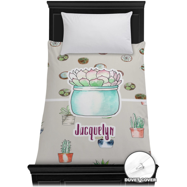 Custom Cactus Duvet Cover - Twin (Personalized)