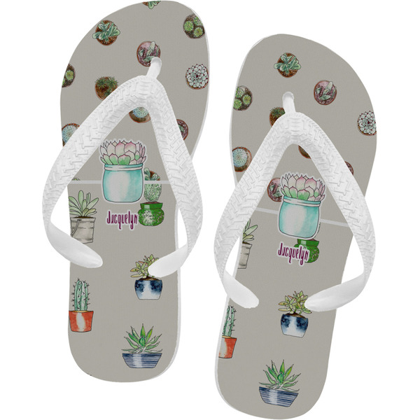 Custom Cactus Flip Flops - Small (Personalized)