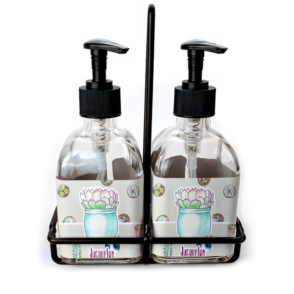 Custom Cactus Glass Soap & Lotion Bottle Set (Personalized)