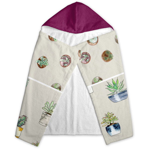 Succulents Hooded Towel - Folded