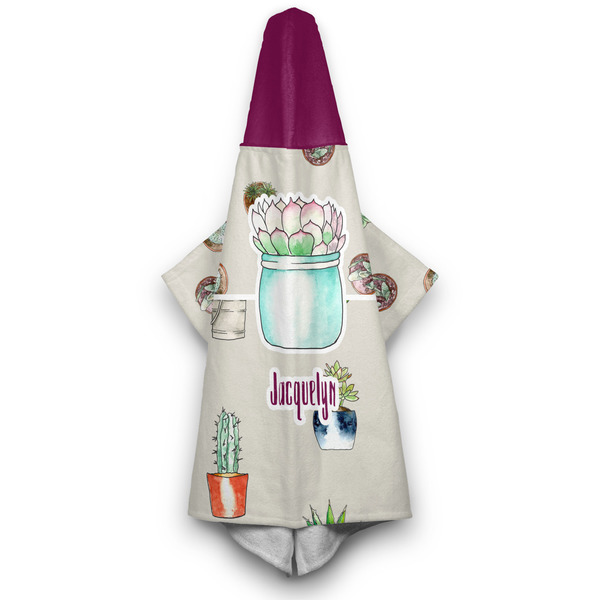 Succulents Hooded Towel - Hanging