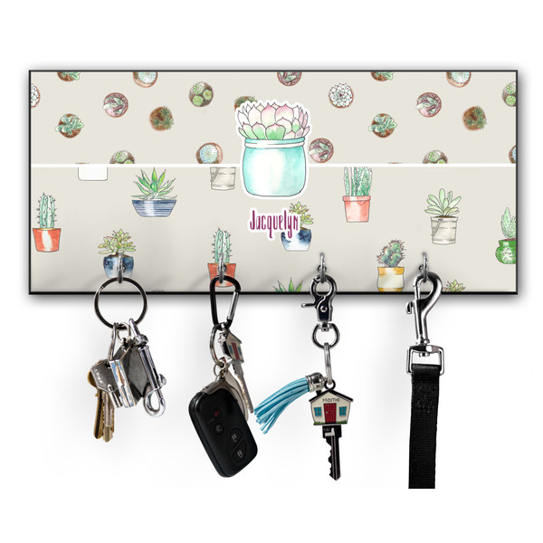 Custom Cactus Key Hanger w/ 4 Hooks w/ Name or Text