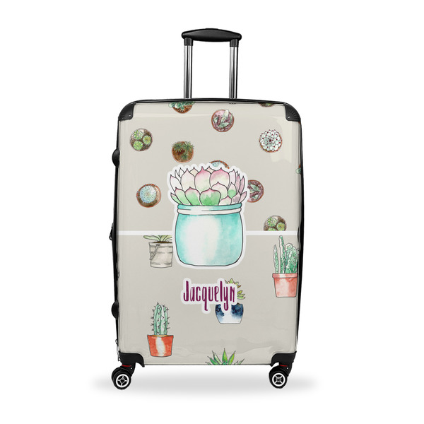 Custom Cactus Suitcase - 28" Large - Checked w/ Name or Text