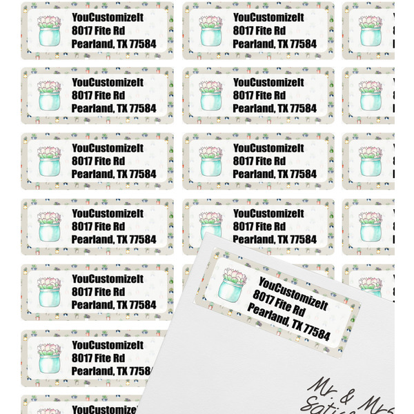 Succulents Mailing Label on Envelope - Multiple Labels
