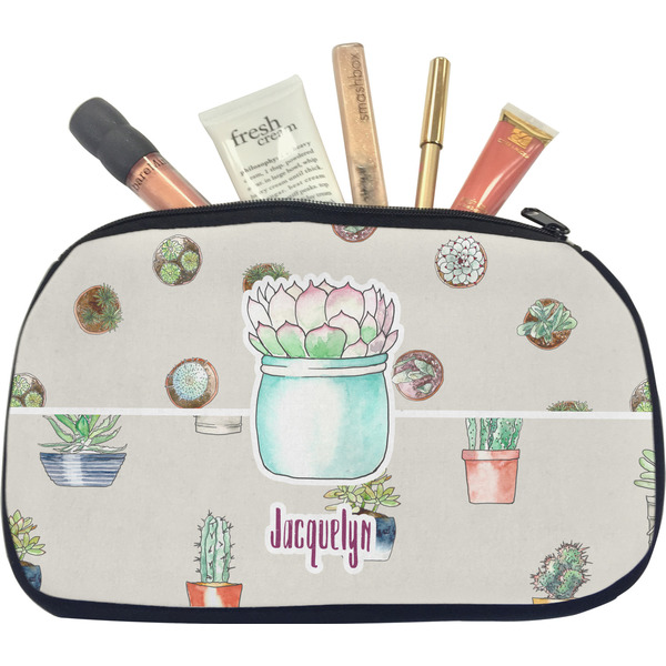 Custom Cactus Makeup / Cosmetic Bag - Medium (Personalized)