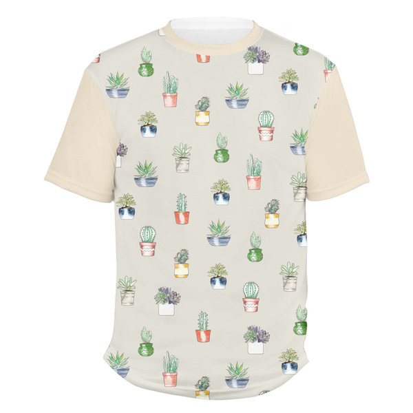 Custom Cactus Men's Crew T-Shirt - Large