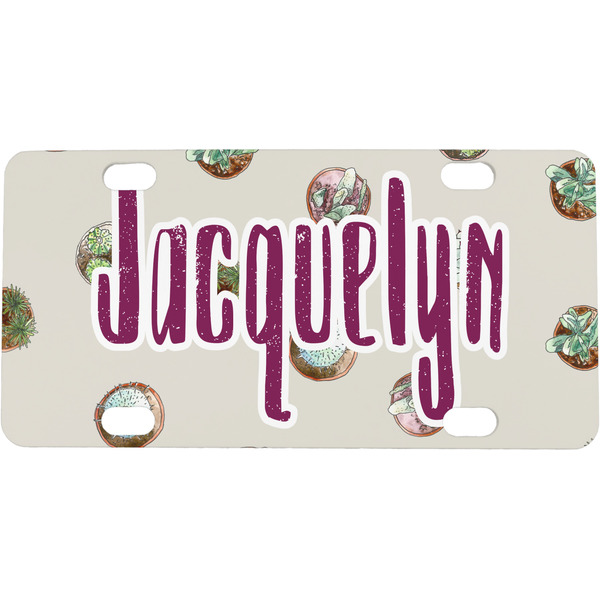 Custom Cactus Mini / Bicycle License Plate (4 Holes) (Personalized)