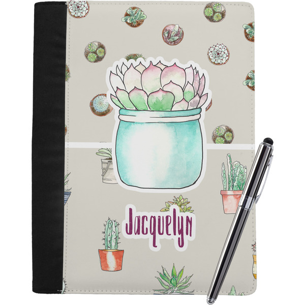 Custom Cactus Notebook Padfolio - Large w/ Name or Text