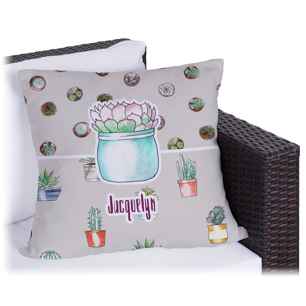 Custom Cactus Outdoor Pillow (Personalized)